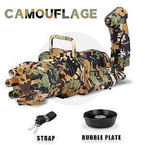 Camouflage Automatic Gatling Bubble Guns 8 Hole Bubble Gun