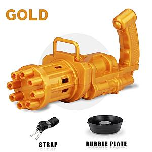 Gold Automatic Gatling Bubble Guns 8 Hole Bubble Gun