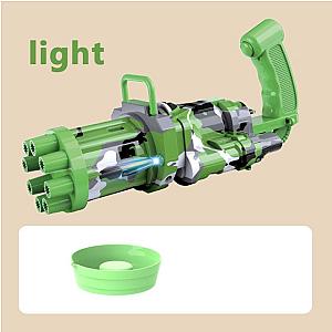 Green Automatic Gatling Bubble Gun 8 Hole Bubble Gun