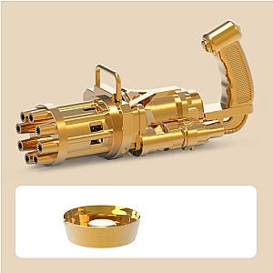 Gold Automatic Gatling Bubble Gun 8 Hole Bubble Gun