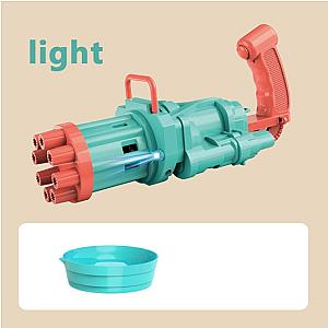 Light Blue Automatic Gatling Bubble Gun 8 Hole Bubble Gun