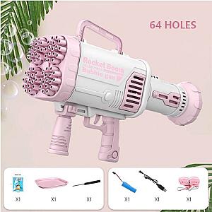 Pink Holes Electric Bubble Gun 64 Hole Bubble Gun