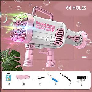 Pink Holes Electric Bubble Gun 64 Hole Bubble Gun