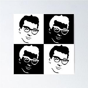 Buddy Holly Black and White Poster