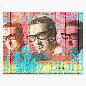 aesthetic Buddy Holly Portrait, Rockabilly Music Jigsaw Puzzle