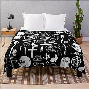 Buffy Symbology, White Throw Blanket