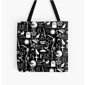 Buffy Symbology, White All Over Print Tote Bag