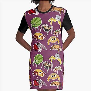 Bugsnax Pack Fan Art Bugs Snacks Pattern Bookbag Graphic T-Shirt Dress