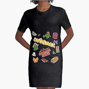 Bugsnax Bugsnax -Catching all The Bugsnax In Scorched Gorge Graphic T-Shirt Dress