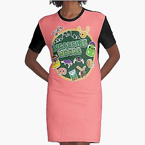 Sugarpine Woods Bugsnax Characters - Bugsnax Snax and Grumpus Graphic T-Shirt Dress