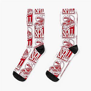 Built to Spill - Vintage volcano graphic sticker design Socks