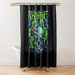 Vintage Retro Bones Valentine Green Gifts Best Men Shower Curtain