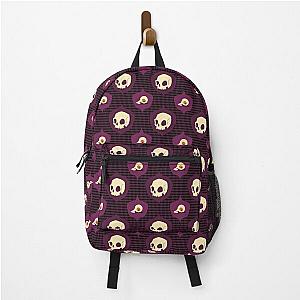 Halloween 2022: skull and eyeball pattern black purple Backpack