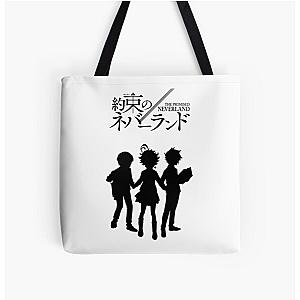 Yakusoku no Neverland - Main Characters (Black Edition) All Over Print Tote Bag