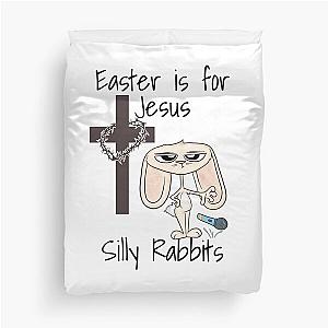 Mic Drop Bunny Cross Easter is for Jesus Duvet Cover