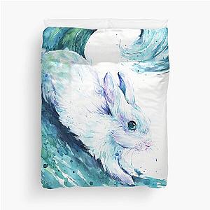 Water Bunny - Watercolor Animal Painting Art Duvet Cover