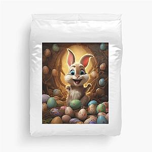 Bunny Hops and Egg Drops: Easter Joy Duvet Cover