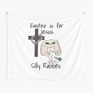 Mic Drop Bunny Cross Easter is for Jesus Tapestry