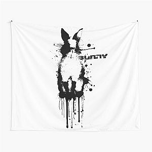 Black Bunny - Banksy Stencil Style Tapestry