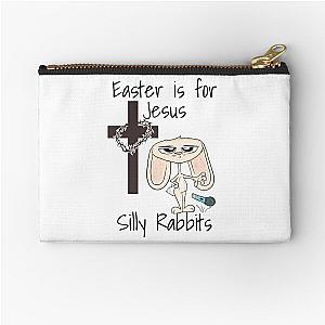 Mic Drop Bunny Cross Easter is for Jesus Zipper Pouch