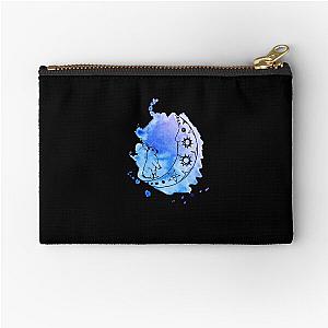 Bunny on the moon in blue ink drop Zipper Pouch