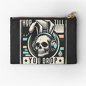 Hop till you drop punk bunny skull Zipper Pouch