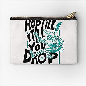 Hop till you drop punk bunny skull with a guitar Zipper Pouch