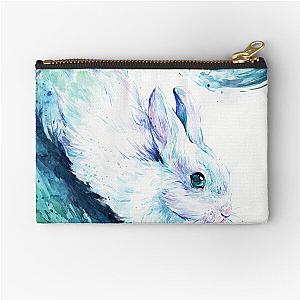 Water Bunny - Watercolor Animal Painting Art Zipper Pouch