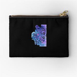 Bunny on the moon in blue and purple skylight  Zipper Pouch