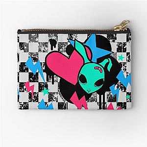 Rock Bunny Checkerboard (Dark Version) Zipper Pouch