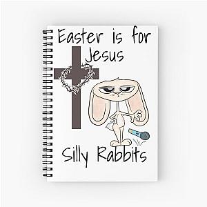 Mic Drop Bunny Cross Easter is for Jesus Spiral Notebook