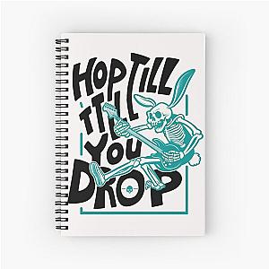 Hop till you drop punk bunny skull with a guitar Spiral Notebook