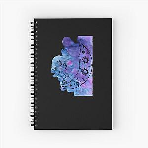 Bunny on the moon in blue and purple skylight  Spiral Notebook