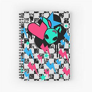 Rock Bunny Checkerboard (Dark Version) Spiral Notebook