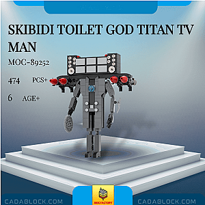 MOC Factory 89252 Skibidi Toilet God Titan TV Man Movies and Games