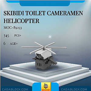 MOC Factory 89253 Skibidi Toilet Cameramen Helicopter Movies and Games