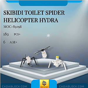 MOC Factory 89298 Skibidi Toilet Spider Helicopter Hydra Movies and Games