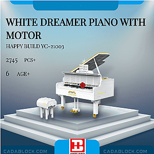 HAPPY BUILD YC-21003 White Dreamer Piano With Motor Creator Expert