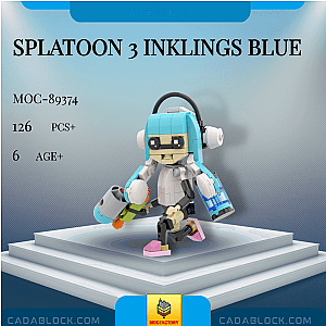 MOC Factory 89374 Splatoon 3 Inklings Blue Movies and Games