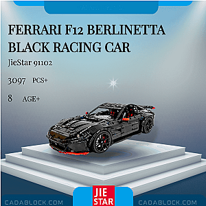 JIESTAR 91102 Ferrari F12 Berlinetta Black Racing Car Technician