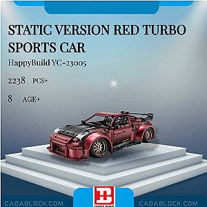 HAPPY BUILD YC-23005 Static Version Red Turbo Sports Car Technician