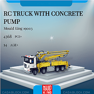 MOULD KING 19003 RC Truck with Concrete Pump Technician