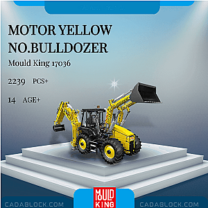 MOULD KING 17036 Motor Yellow No.Bulldozer Technician