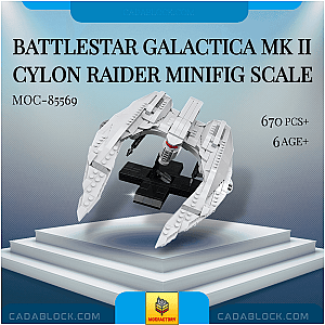 MOC Factory 85569 Battlestar Galactica MK II Cylon Raider Minifig Scale Space