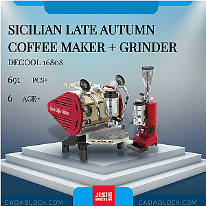 DECOOL / JiSi 16808 Sicilian Late Autumn Coffee Maker + Grinder Creator Expert