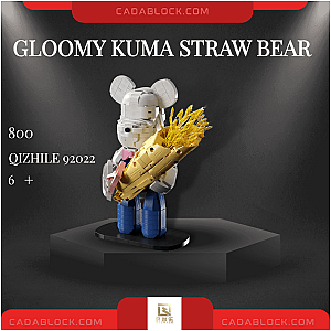 QIZHILE 92022 Gloomy KUMA Straw Bear Creator Expert