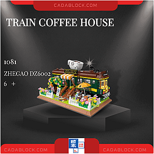 ZHEGAO DZ6002 Train Coffee House Creator Expert