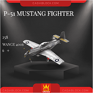 WANGE 4006 P-51 Mustang Fighter Military