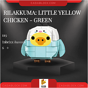 PANLOSBRICK 890006 Rilakkuma: Little Yellow Chicken - Green Creator Expert