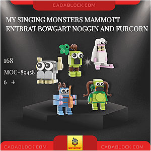 MOC Factory 89458 My Singing Monsters Mammott Entbrat Bowgart Noggin and Furcorn Creator Expert